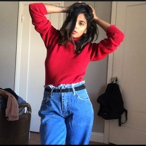 Red turtle neck sweater/top